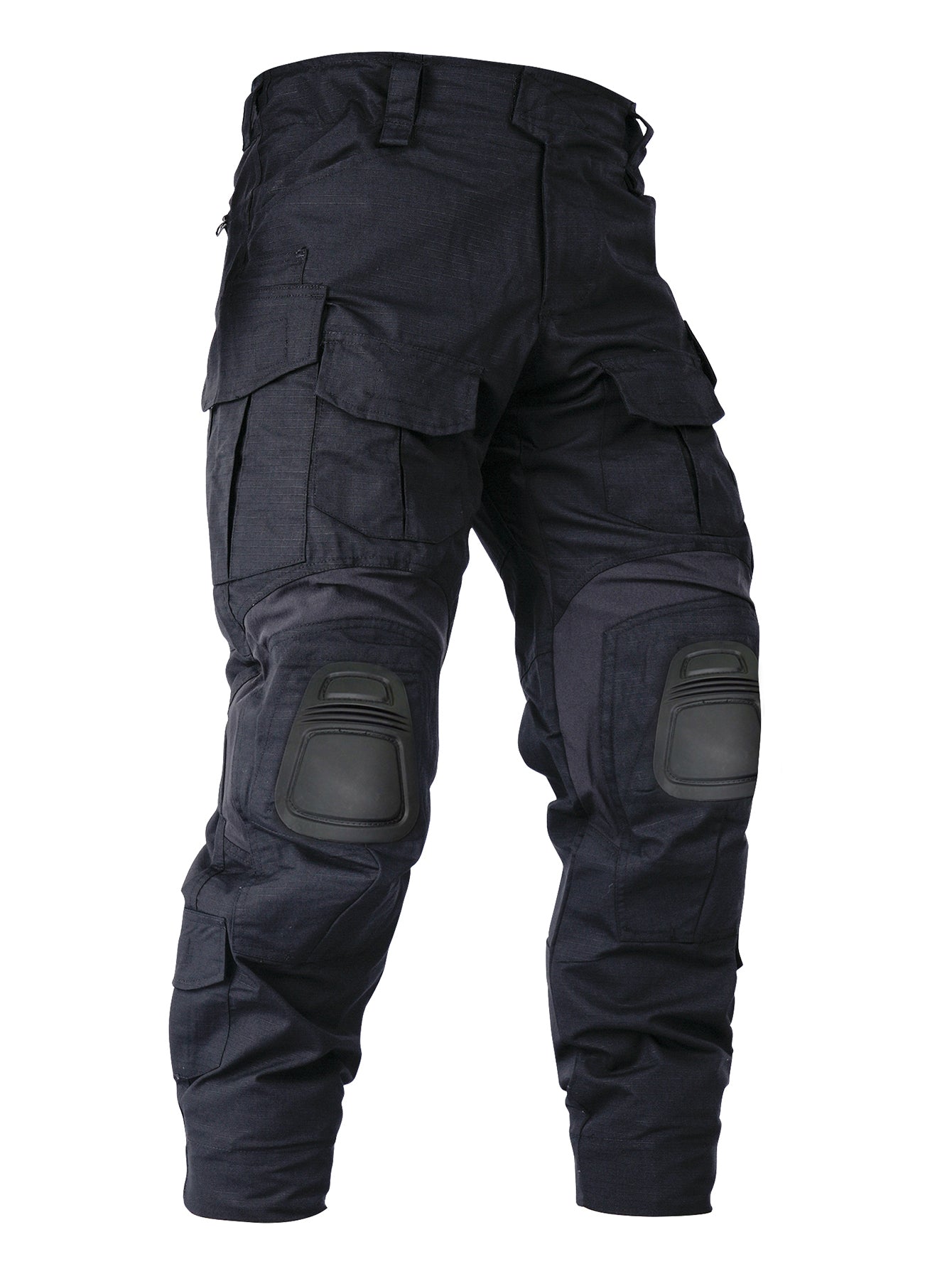 Men’s Outdoor Pants with Knee Pads Camo Cargo Pants Waterproof Hiking Pants 10 Pockets (No Belt)