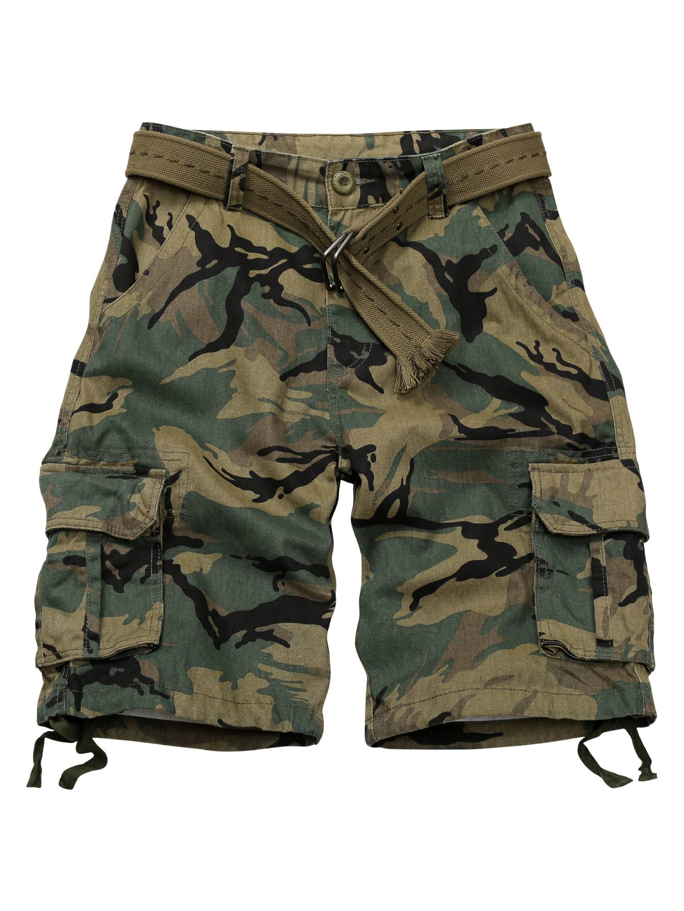 TRGPSG Men's Lightweight Multi Pocket Cotton Casual Cargo Shorts