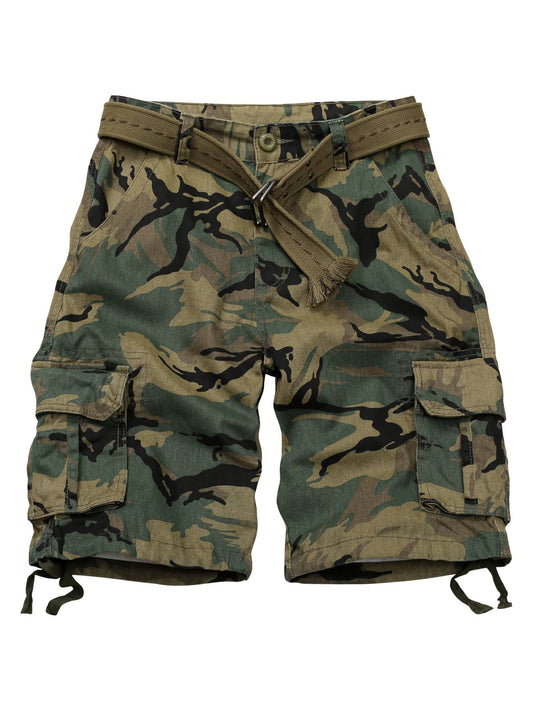 TRGPSG Men's Lightweight Multi Pocket Cotton Casual Cargo Shorts