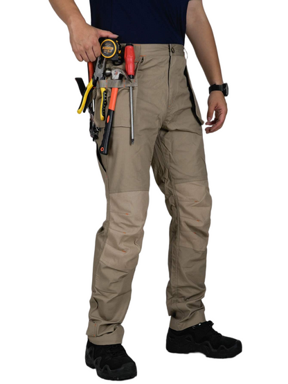 TRGPSG Men's Work Pants with 13 Pockets, Stretch Water-Resistant Heavy Duty Cargo Pants, Utility Operator Pants with Nylon Reinforced Knees