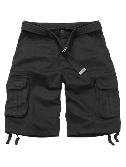 TRGPSG Men's Lightweight Multi Pocket Cotton Casual Cargo Shorts