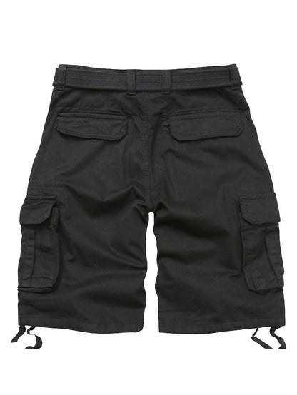 TRGPSG Men's Lightweight Multi Pocket Cotton Casual Cargo Shorts