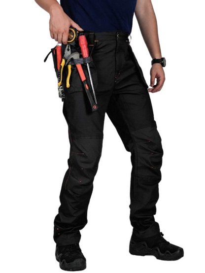TRGPSG Men's Work Pants with 13 Pockets, Stretch Water-Resistant Heavy Duty Cargo Pants, Utility Operator Pants with Nylon Reinforced Knees