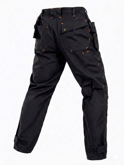 TRGPSG Men's Work Pants with 13 Pockets, Stretch Water-Resistant Heavy Duty Cargo Pants, Utility Operator Pants with Nylon Reinforced Knees