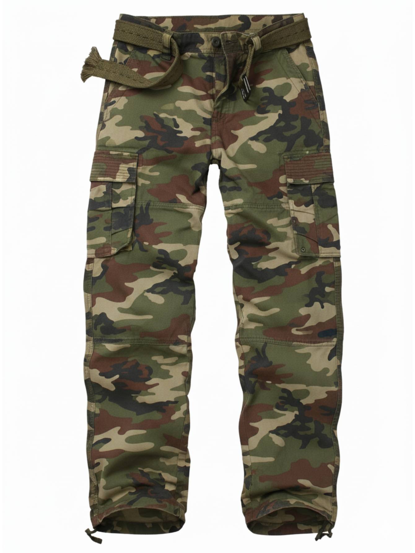 TRGPSG Cotton Men's Cargo Pants With 6 Pockets Classical Regular Casual Hiking Work Pants(No Belts)