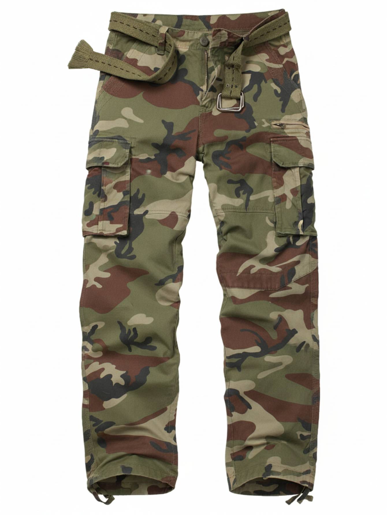 TRGPSG Cotton Comfort Cargo Pants For Men With 7 Pockets,Casual Relaxed Fit Work Pants(No Belts)