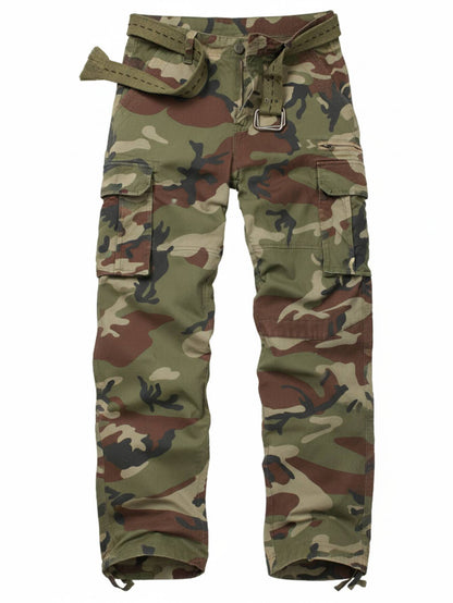 TRGPSG Cotton Comfort Cargo Pants For Men With 7 Pockets,Casual Relaxed Fit Work Pants(No Belts)