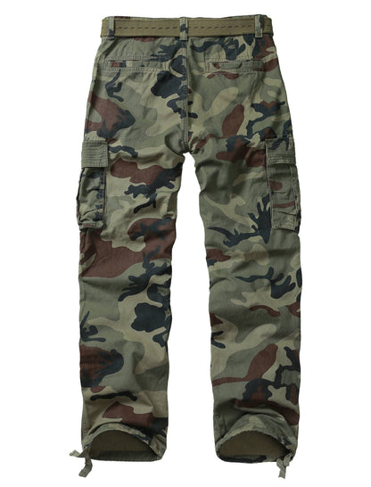 TRGPSG Men's Classic All Cotton Cargo Pants, 6-Pocket Work & Hiking Pants(No Belts)