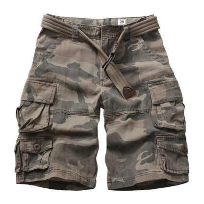 TRGPSG Women's Cargo Shorts, 9-Pocket Cotton Blend Utility Shorts for Hiking and Work, Mid-Rise Relaxed Fit Summer Apparel
