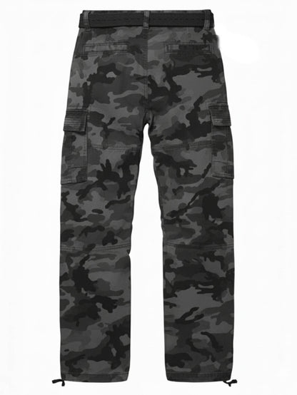 TRGPSG Cotton Men's Cargo Pants With 6 Pockets Classical Regular Casual Hiking Work Pants(No Belts)