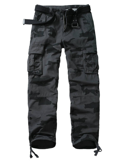 TRGPSG Men's Classic All Cotton Cargo Pants, 6-Pocket Work & Hiking Pants(No Belts)