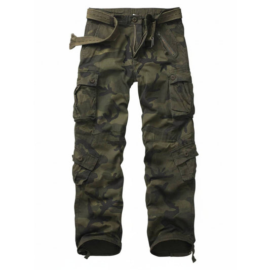 TRGPSG Casual Camo Cargo Pants Multi Pocket Work Pants(No Belts)
