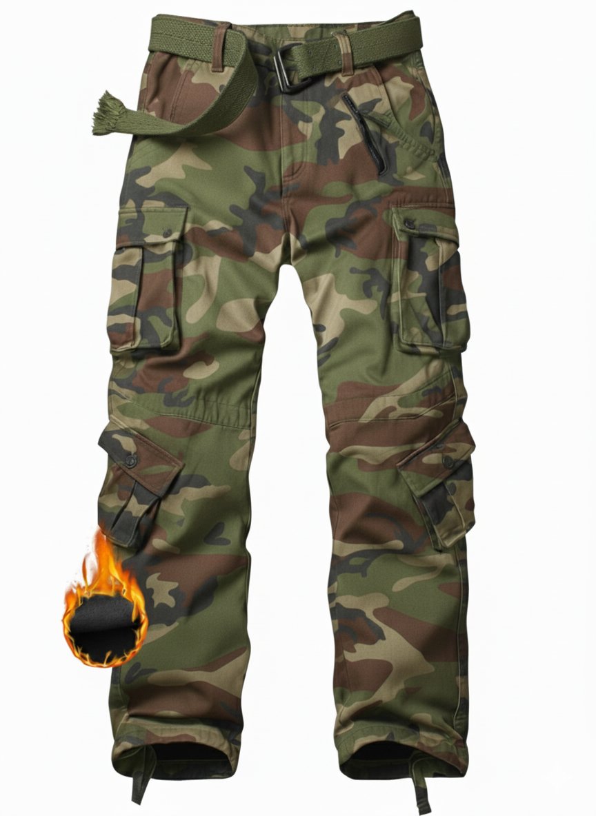 TRGPSG Women's Fleece Linded Cargo Hiking Pants With Multiple Pockets Outdoor Winter Snow Ski Insulated-Pants