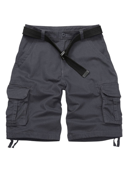 TRGPSG Men's Lightweight Multi Pocket Cotton Casual Cargo Shorts