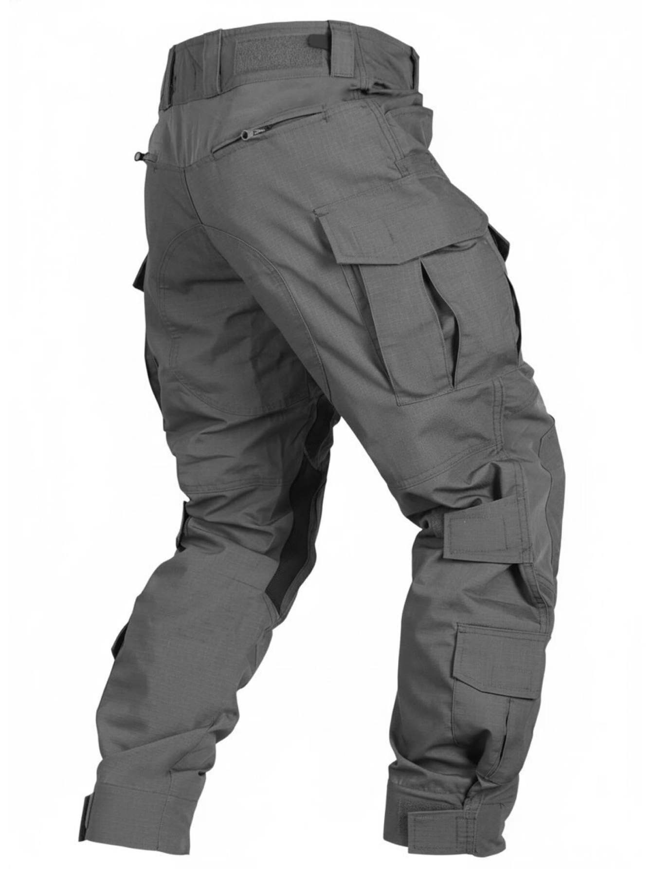 TRGPSG Men's Outdoors Camo Pants with Knee Pads, Camo Hunting Pants Waterproof Hiking Work Pants 10 Pockets (No Belt)