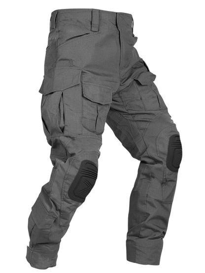 TRGPSG Men's Outdoors Camo Pants with Knee Pads, Camo Hunting Pants Waterproof Hiking Work Pants 10 Pockets (No Belt)