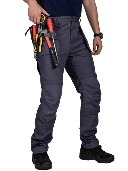 TRGPSG Men's Work Pants with 13 Pockets, Stretch Water-Resistant Heavy Duty Cargo Pants, Utility Operator Pants with Nylon Reinforced Knees