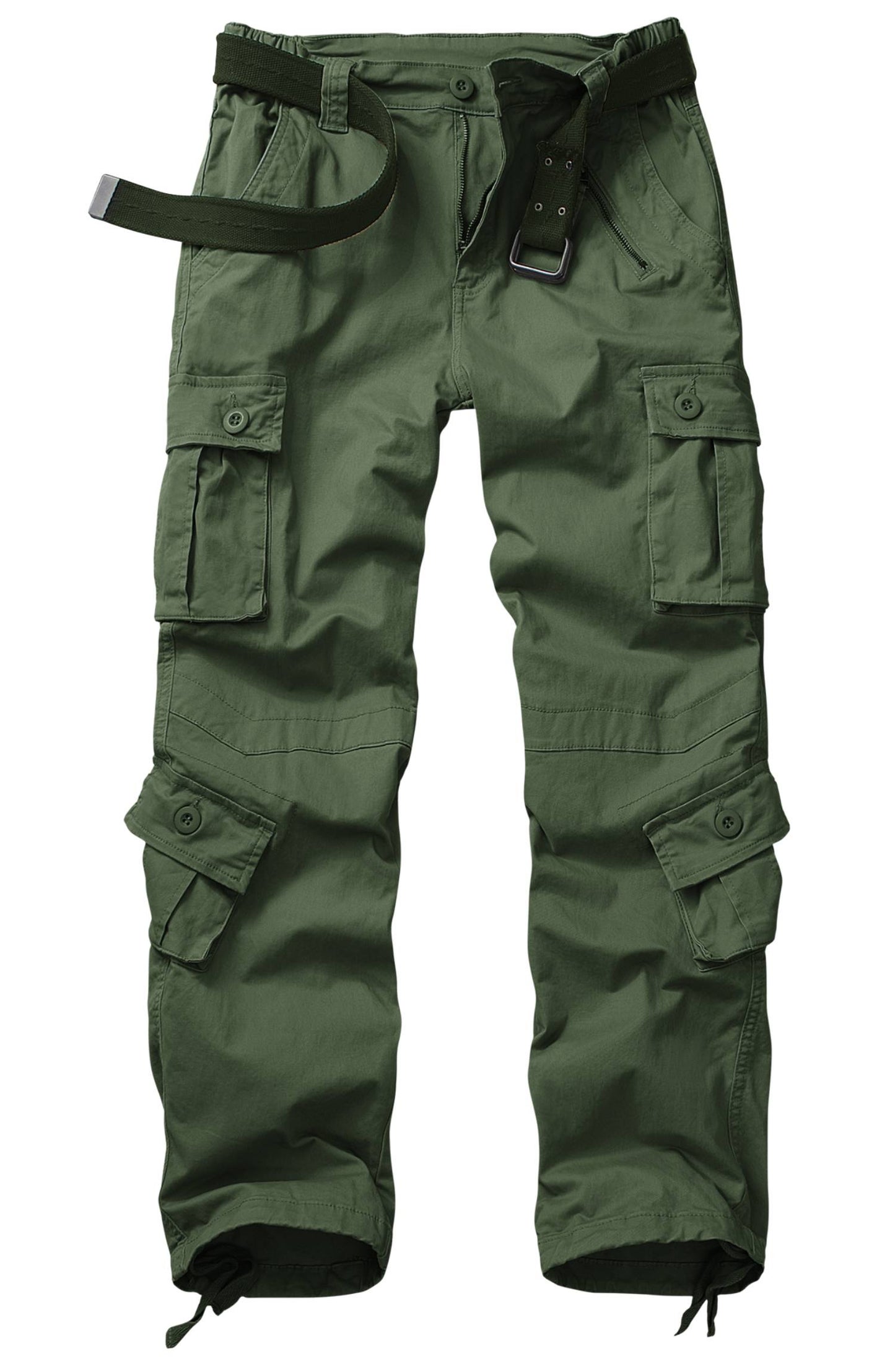 TRGPSG Women's Cargo Pants with 8 Pockets Cotton Casual Work Pants(No Belt)