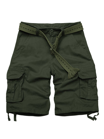 TRGPSG Men's Lightweight Multi Pocket Cotton Casual Cargo Shorts