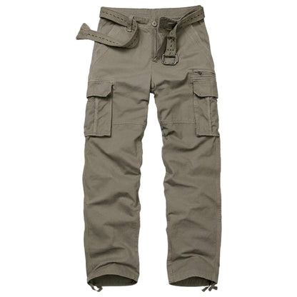 TRGPSG Cotton Comfort Cargo Pants For Men With 7 Pockets,Casual Relaxed Fit Work Pants(No Belts)