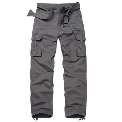 TRGPSG Cotton Comfort Cargo Pants For Men With 7 Pockets,Casual Relaxed Fit Work Pants(No Belts)