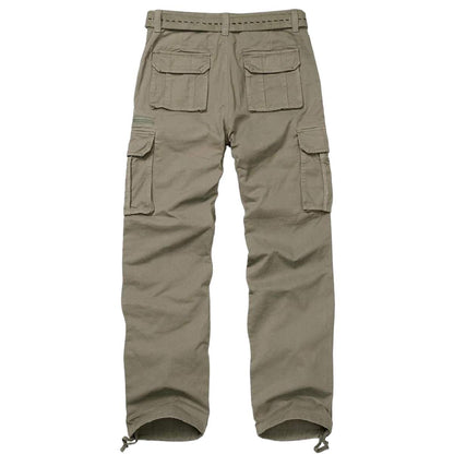 TRGPSG Cotton Comfort Cargo Pants For Men With 7 Pockets,Casual Relaxed Fit Work Pants(No Belts)