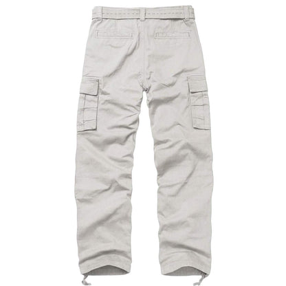 TRGPSG Men's Classic All Cotton Cargo Pants, 6-Pocket Work & Hiking Pants(No Belts)