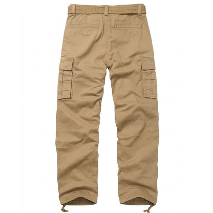 TRGPSG Men's Classic All Cotton Cargo Pants, 6-Pocket Work & Hiking Pants(No Belts)