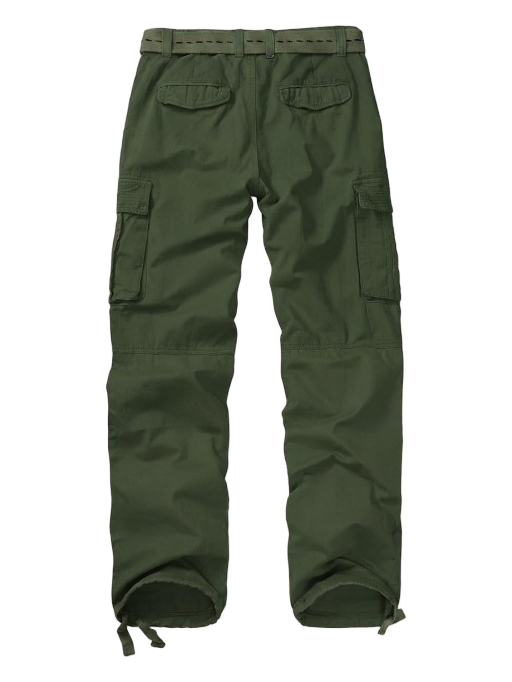 TRGPSG Men's Cotton Cargo Pants, Relaxed Fit 6-Pocket Utility Trousers with Drawstring Ankles, Sizes 32-42
