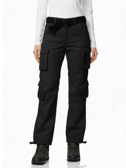 TRGPSG Women's Fleece Linded Cargo Hiking Pants With Multiple Pockets Outdoor Winter Snow Ski Insulated-Pants