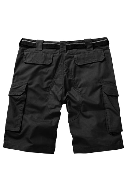 TRGPSG Men's Hiking Shorts Elastic Waist Tactical Work Shorts Lightweight Casual Fishing Cargo Shorts for Men with 6 Pockets