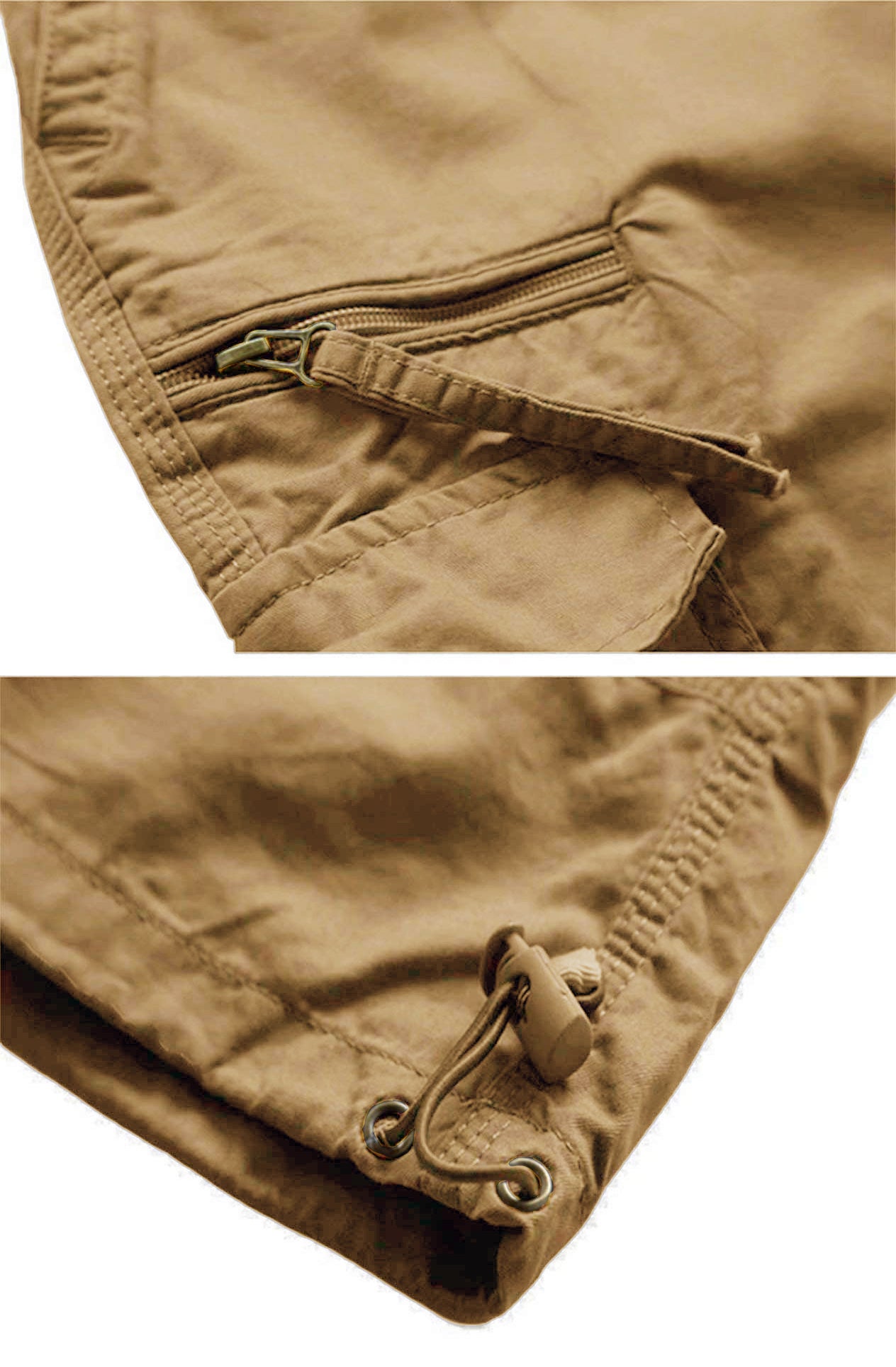 Men's Capri Pants Twill Elastic Below Knee Cargo Shorts with 7 Pockets 3/4 Capri Long Shorts