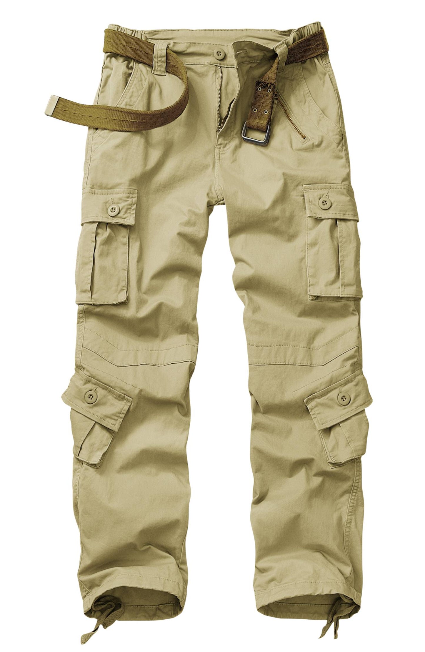 TRGPSG Women's Cargo Pants with 8 Pockets Cotton Casual Work Pants(No Belt)