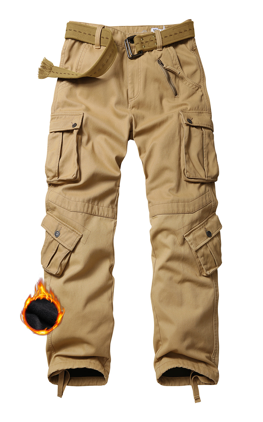 TRGPSG Women's Fleece Linded Cargo Hiking Pants With Multiple Pockets Outdoor Winter Snow Ski Insulated-Pants