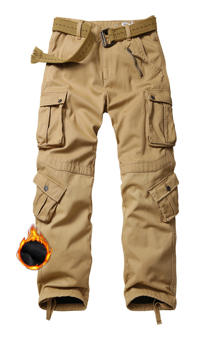 TRGPSG Women's Fleece Linded Cargo Hiking Pants With Multiple Pockets Outdoor Winter Snow Ski Insulated-Pants