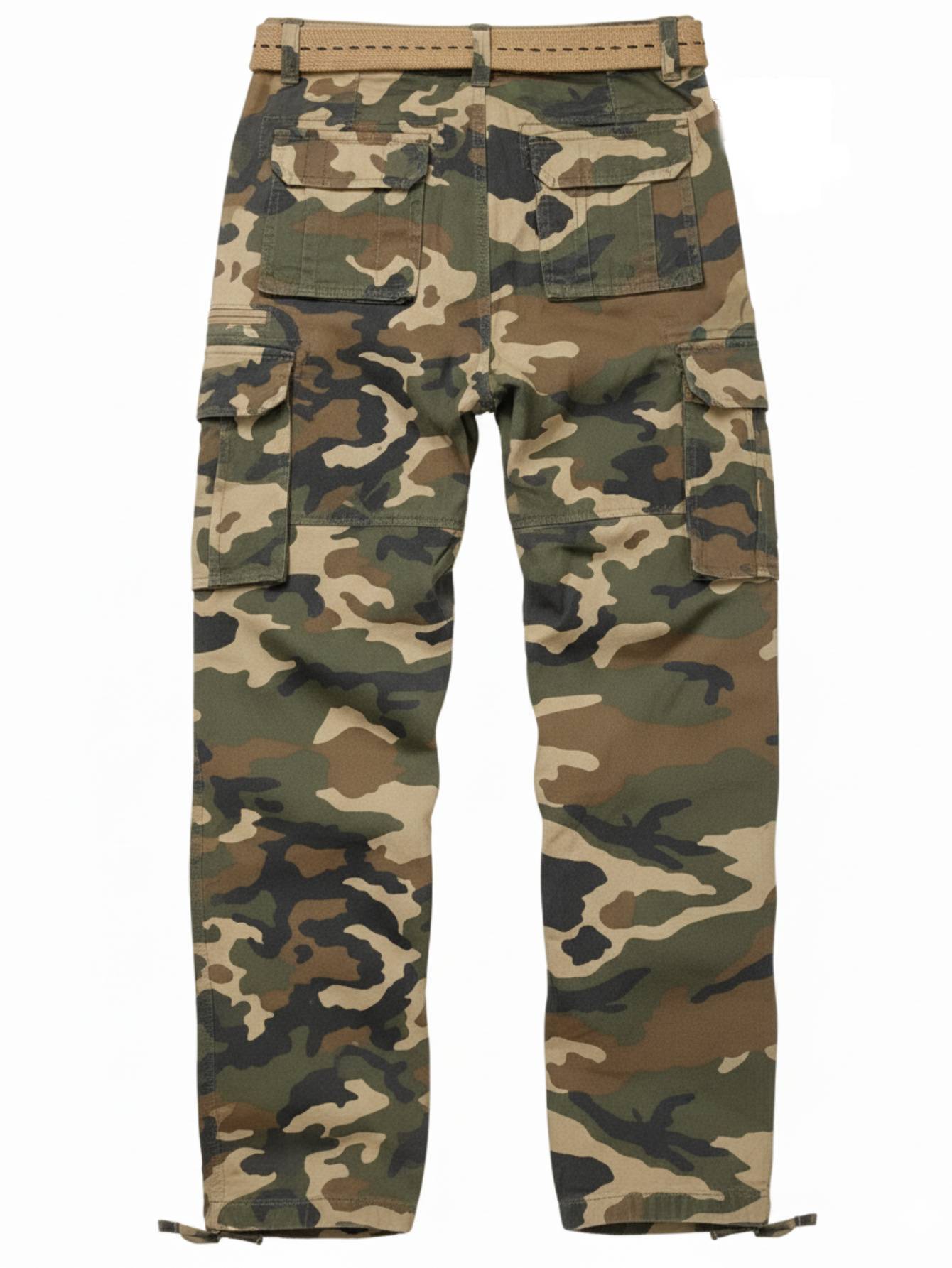 TRGPSG Cotton Comfort Cargo Pants For Men With 7 Pockets,Casual Relaxed Fit Work Pants(No Belts)