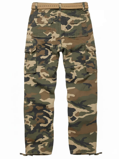 TRGPSG Cotton Comfort Cargo Pants For Men With 7 Pockets,Casual Relaxed Fit Work Pants(No Belts)