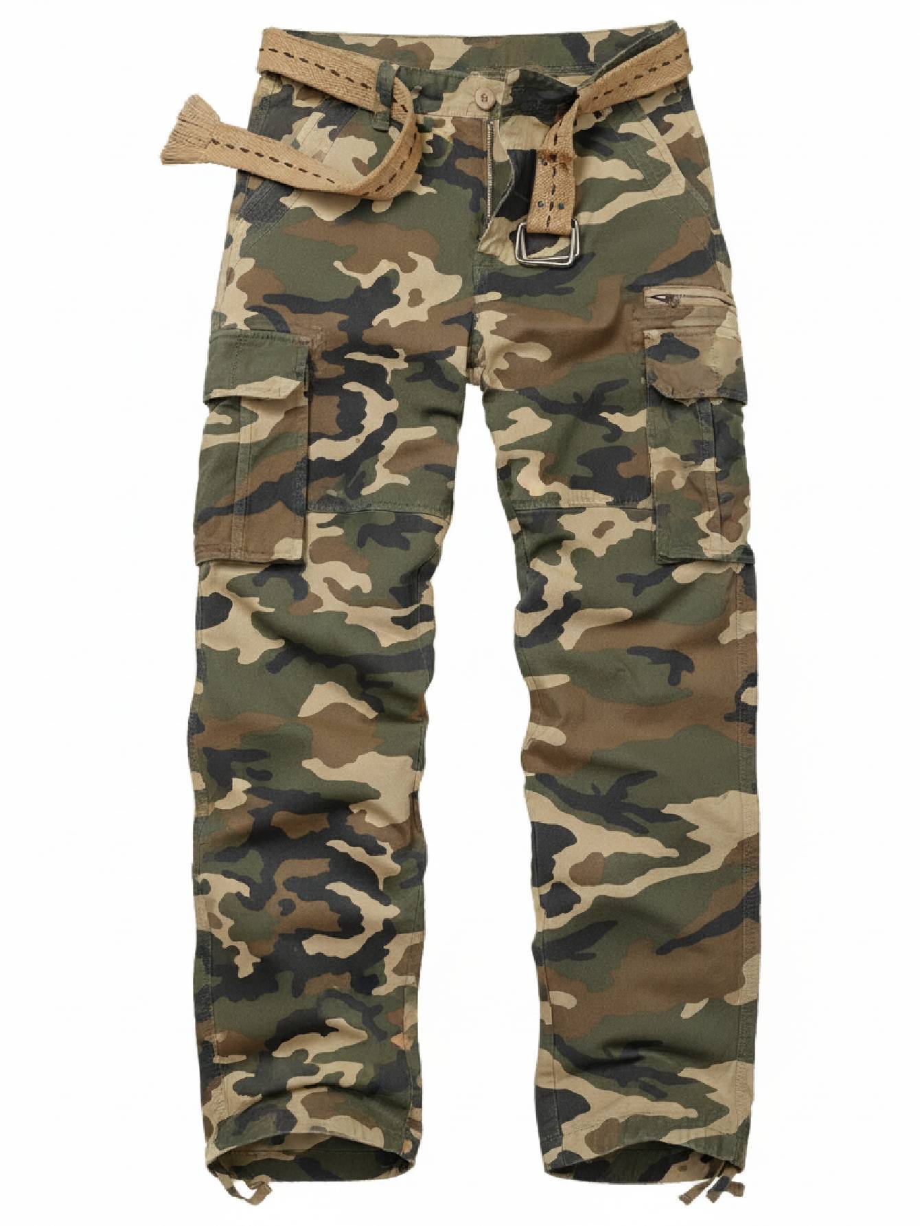 TRGPSG Cotton Comfort Cargo Pants For Men With 7 Pockets,Casual Relaxed Fit Work Pants(No Belts)