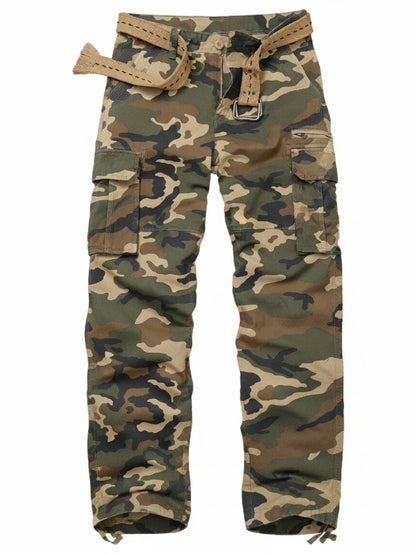 TRGPSG Cotton Comfort Cargo Pants For Men With 7 Pockets,Casual Relaxed Fit Work Pants(No Belts)