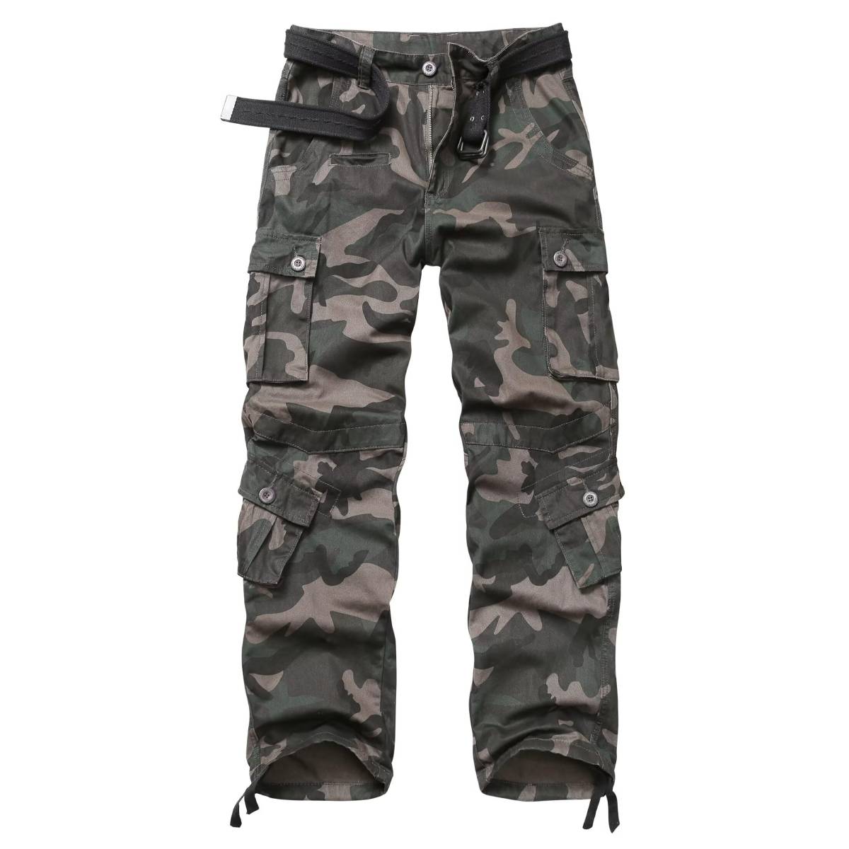 TRGPSG Men's Wild Relaxed Fit Cargo Pants with 9 Pockets(No Belt)