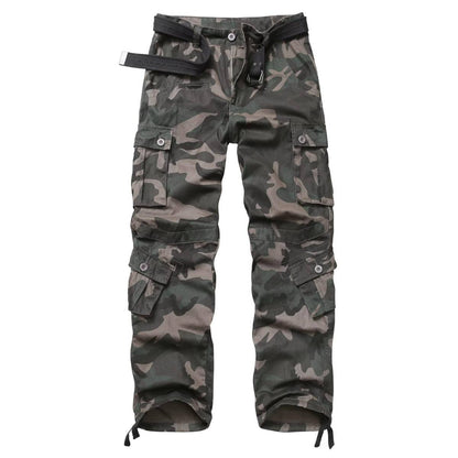 TRGPSG Men's Wild Relaxed Fit Cargo Pants with 9 Pockets(No Belt)