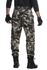 TRGPSG Men's Cargo Pants with Multi Pockets Camo Hiking Pants(No Belts)