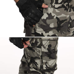 TRGPSG Men's Cargo Pants with Multi Pockets Camo Hiking Pants(No Belts)