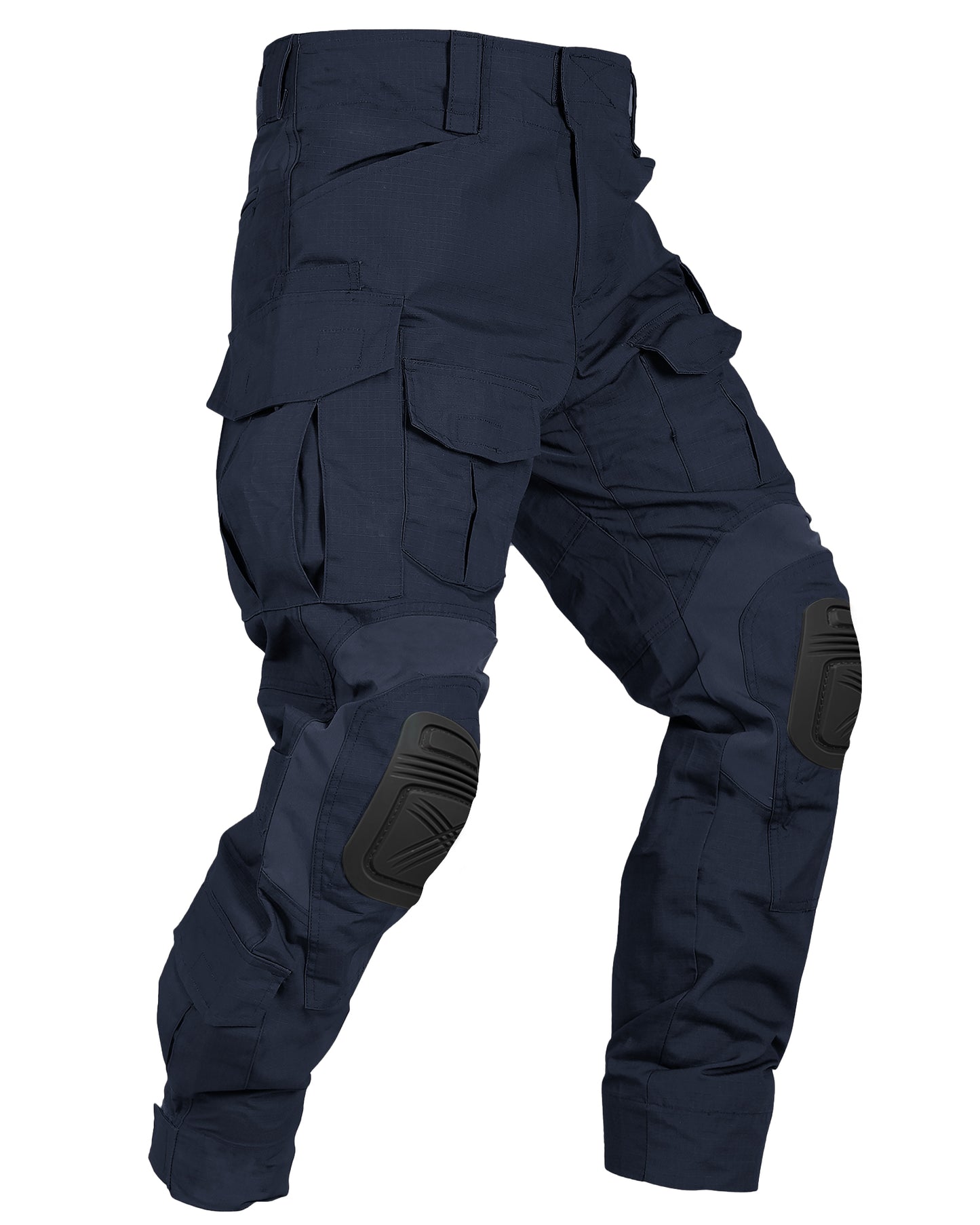 TRGPSG Men's Outdoors Camo Pants with Knee Pads, Camo Hunting Pants Waterproof Hiking Work Pants 10 Pockets (No Belt)