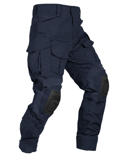 TRGPSG Men's Outdoors Camo Pants with Knee Pads, Camo Hunting Pants Waterproof Hiking Work Pants 10 Pockets (No Belt)