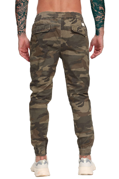 TRGPSG Men’s Joggers Pants Elastic Waist Camo Cargo Athletic Pants with Drawstring