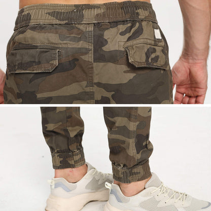 TRGPSG Men’s Joggers Pants Elastic Waist Camo Cargo Athletic Pants with Drawstring