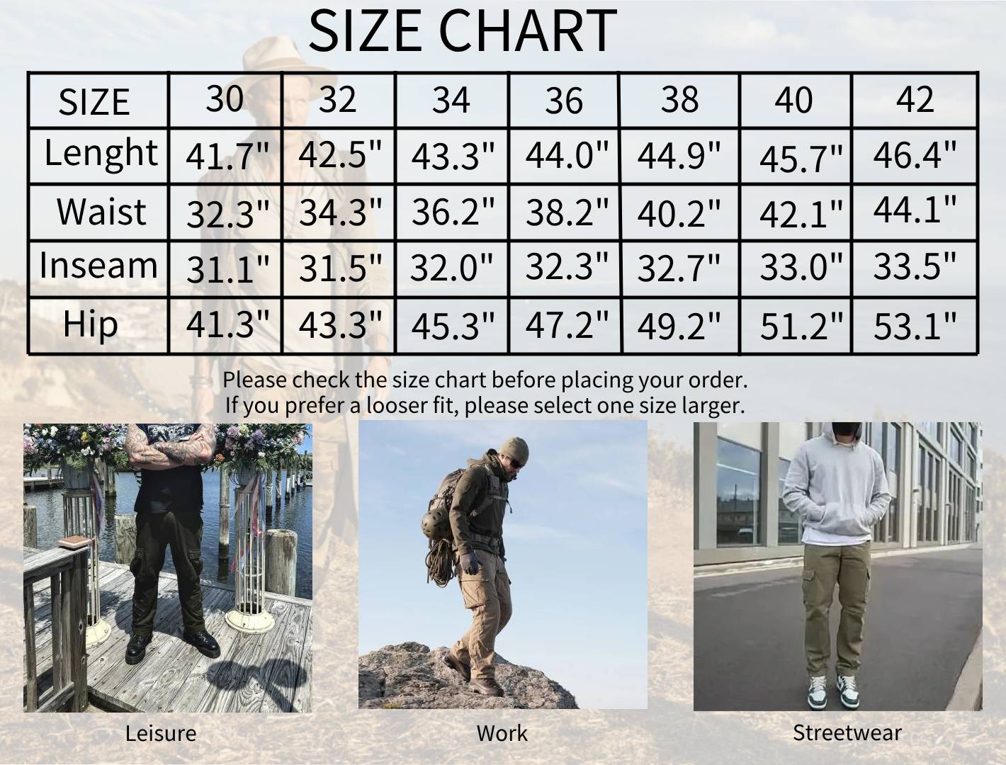 TRGPSG Cotton Men's Cargo Pants With 6 Pockets Classical Regular Casual Hiking Work Pants(No Belts)