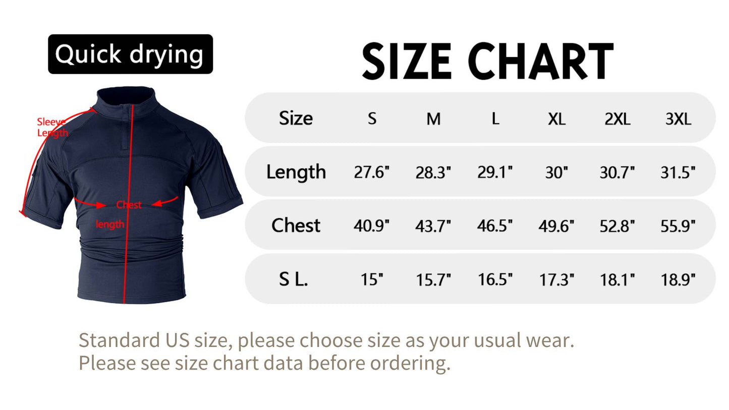 TRGPSG Short Sleeve Work Hiking Shirt for Men, 1/4 Zip Quick Dry Workout Gym T-Shirt with Zipper Pockets