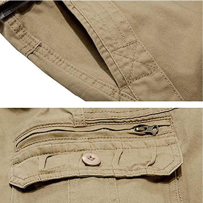 TRGPSG Men's Cotton Casual Cargo Shorts with Multi Pockets